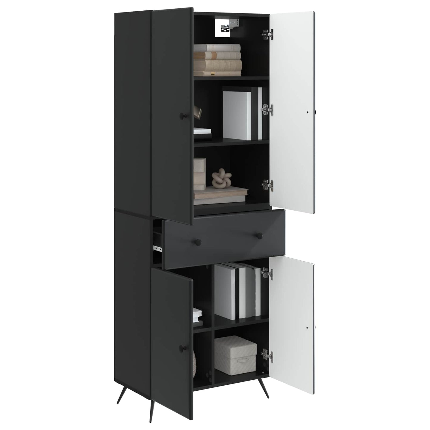 vidaXL 2 pcs Black