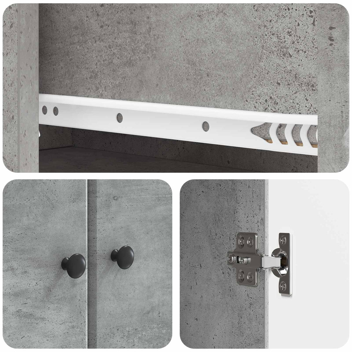 vidaXL 2 pcs Concrete Grey