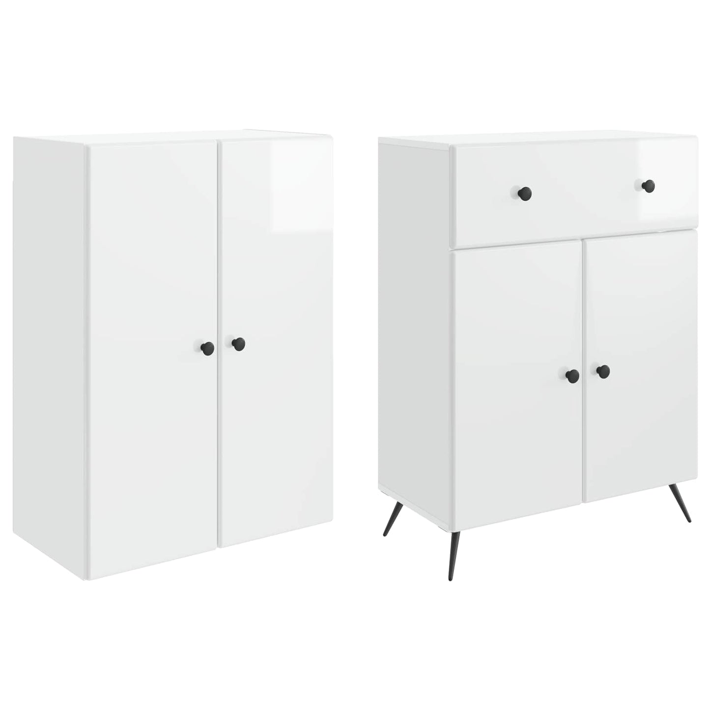 vidaXL 2 pcs High Gloss White