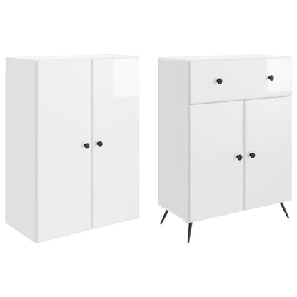 vidaXL 2 pcs High Gloss White