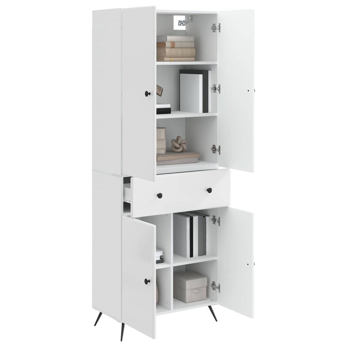 vidaXL 2 pcs High Gloss White