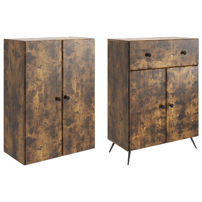 vidaXL 2 pcs Smoked Oak