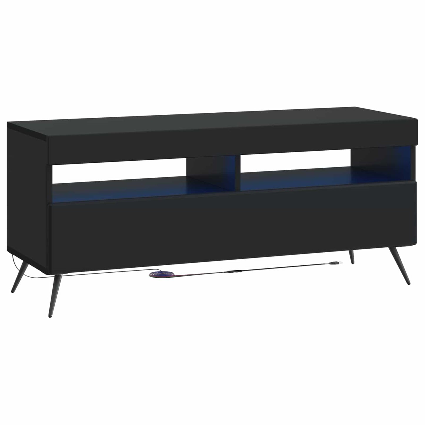 vidaXL 5 Piece LED TV Cabinet Black Engineered Wood