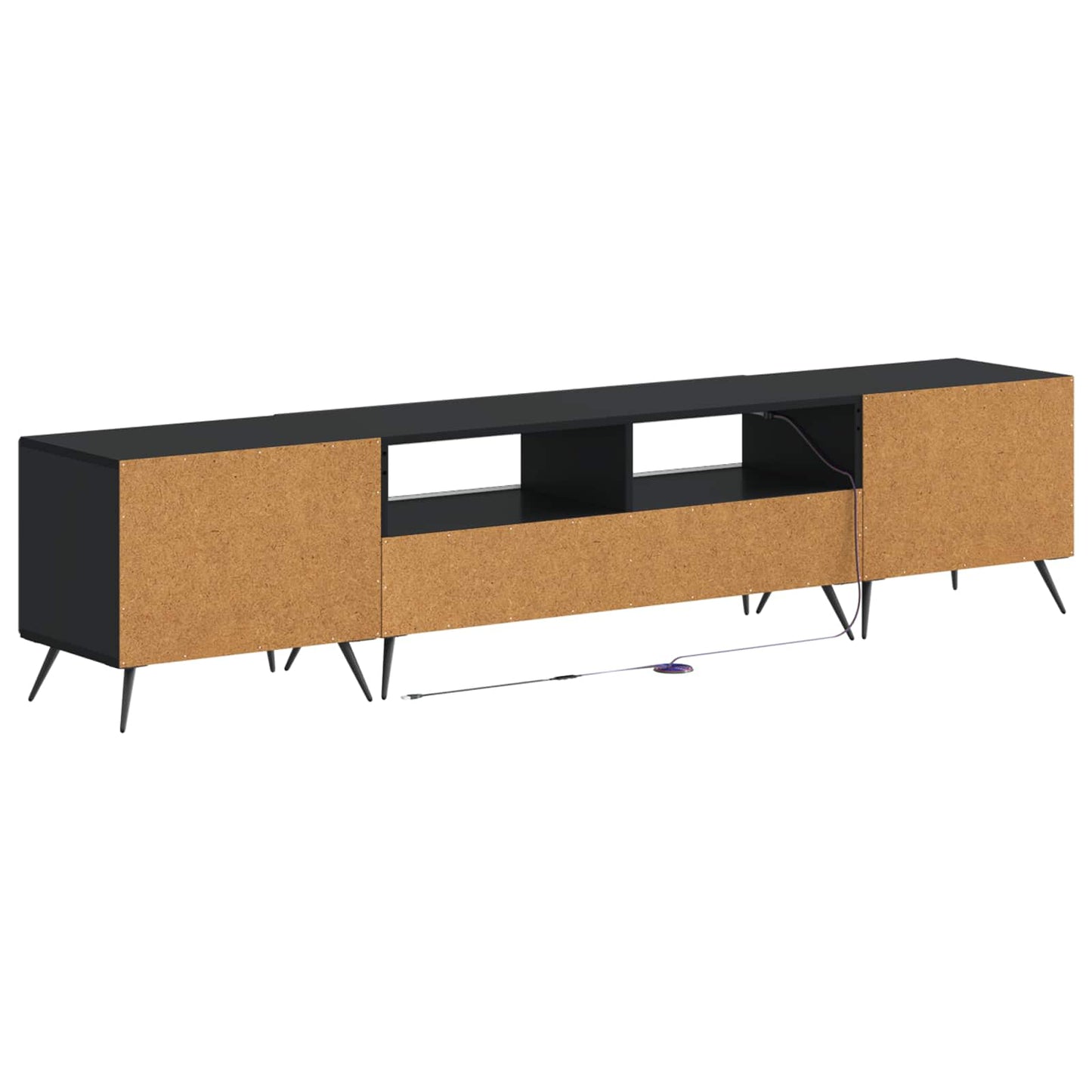 vidaXL 5 Piece LED TV Cabinet Black Engineered Wood