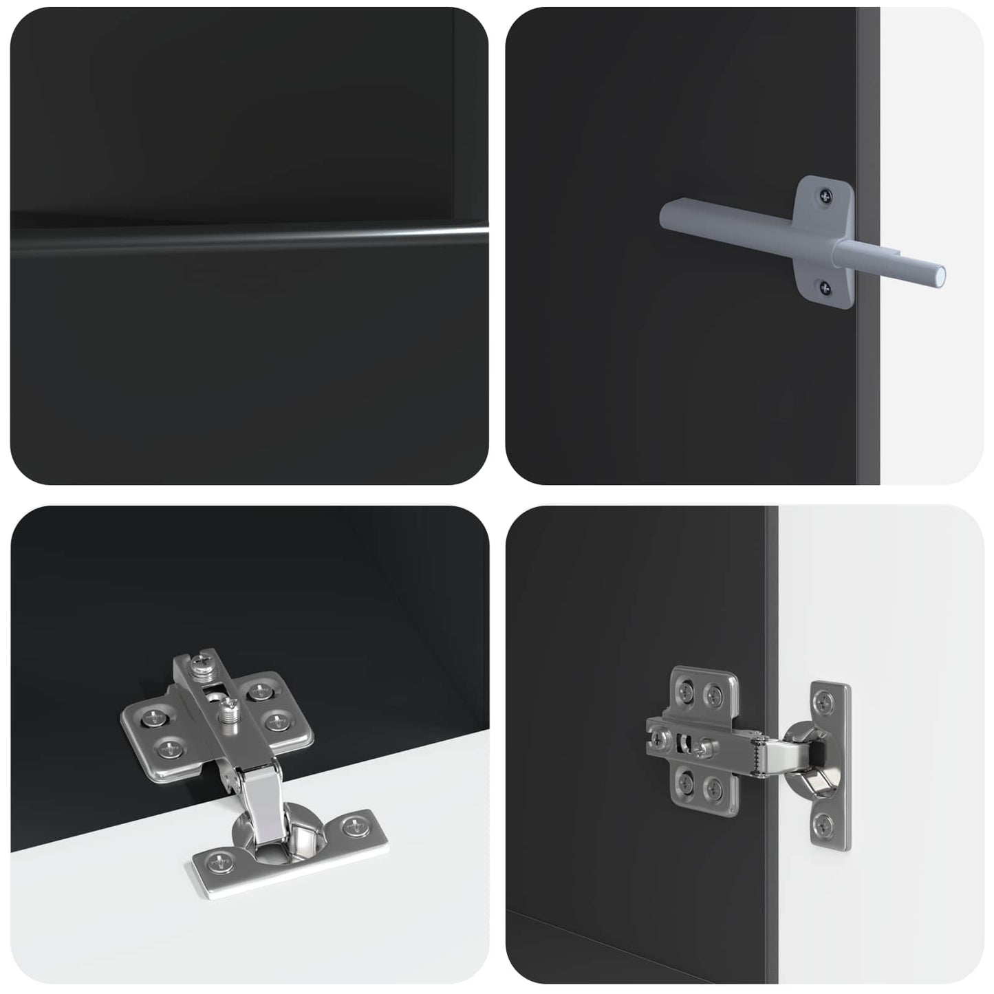 vidaXL 5 Piece LED TV Cabinet Black Engineered Wood
