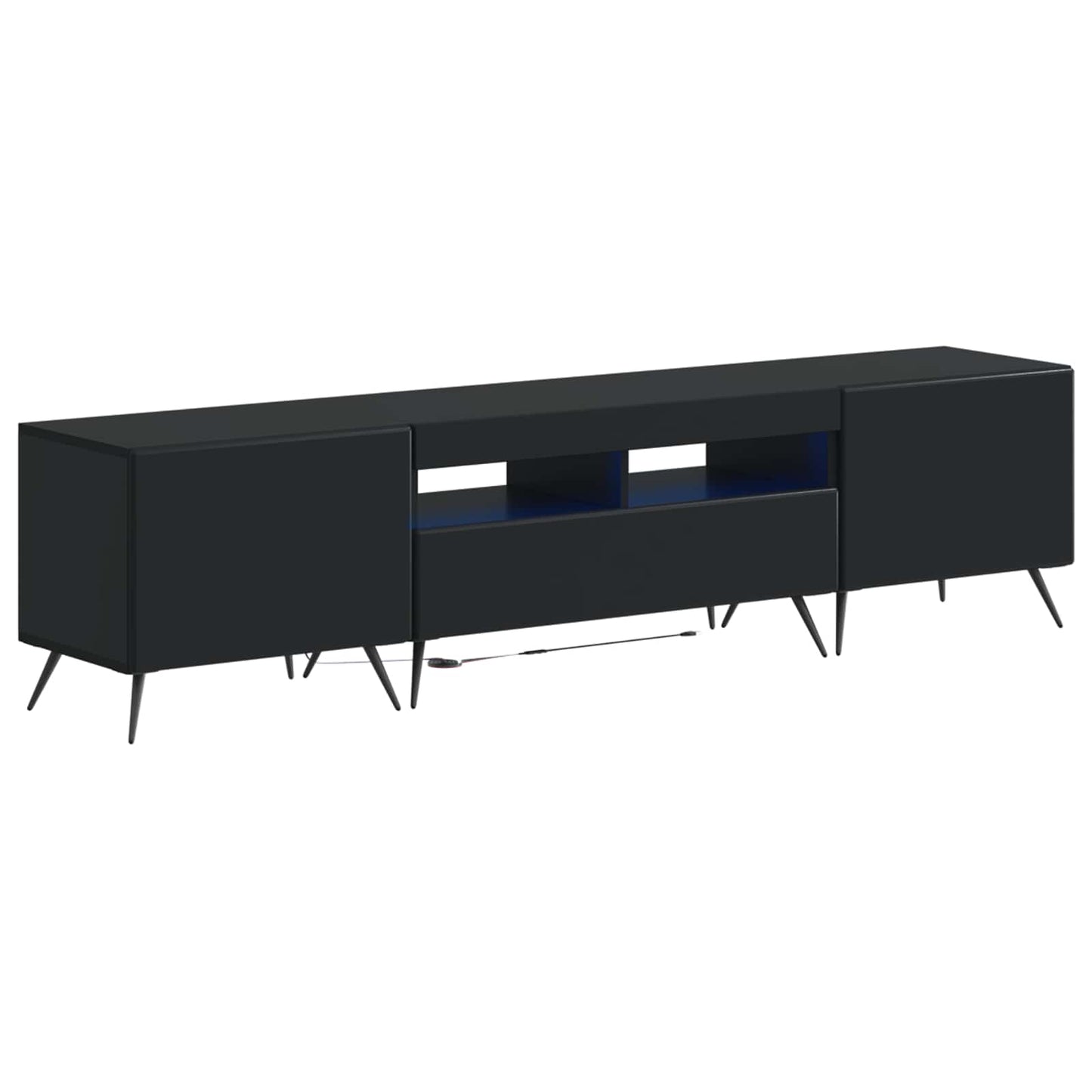 vidaXL 5 Piece LED TV Cabinet Black Engineered Wood