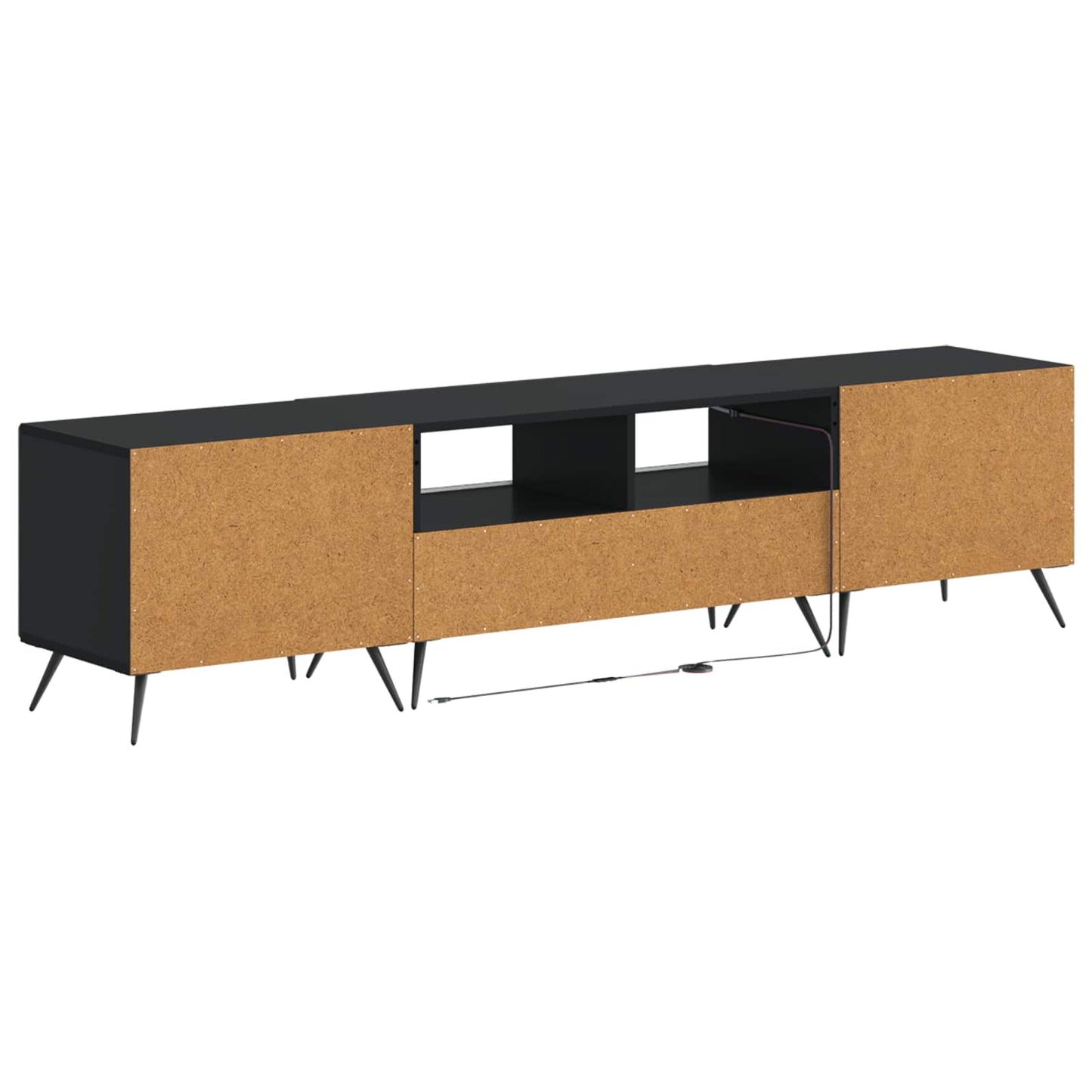 vidaXL 5 Piece LED TV Cabinet Black Engineered Wood