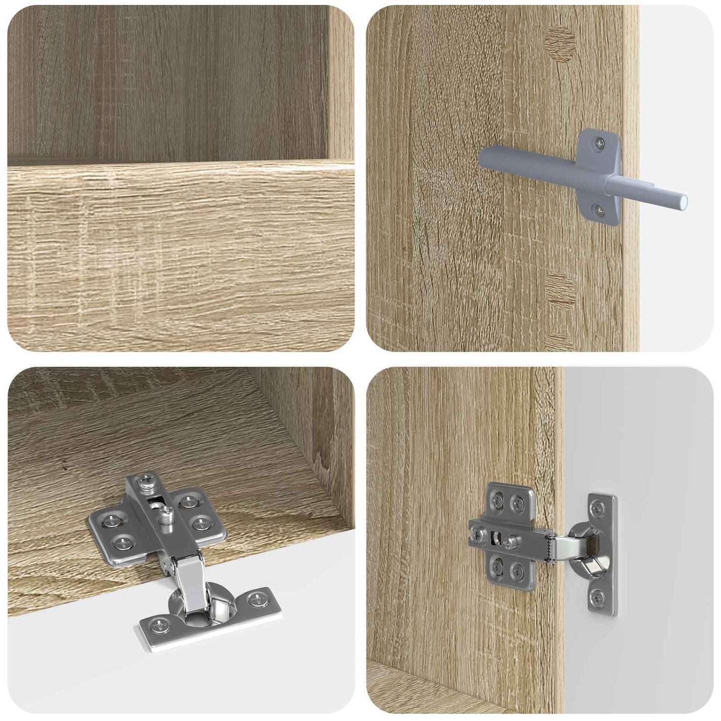 vidaXL 5 Piece LED TV Cabinet Sonoma Oak Engineered Wood