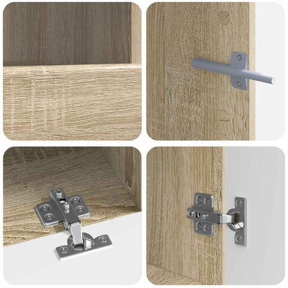 vidaXL 5 Piece LED TV Cabinet Sonoma Oak Engineered Wood