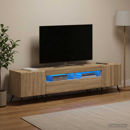 vidaXL LED TV Cabinet BREDA 3 pcs Sonoma Oak Engineered Wood