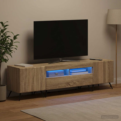 vidaXL LED TV Cabinet BREDA 3 pcs Sonoma Oak Engineered Wood