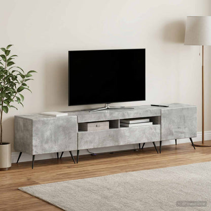 vidaXL LED TV Cabinet BREDA 3 pcs Concrete Grey Engineered Wood