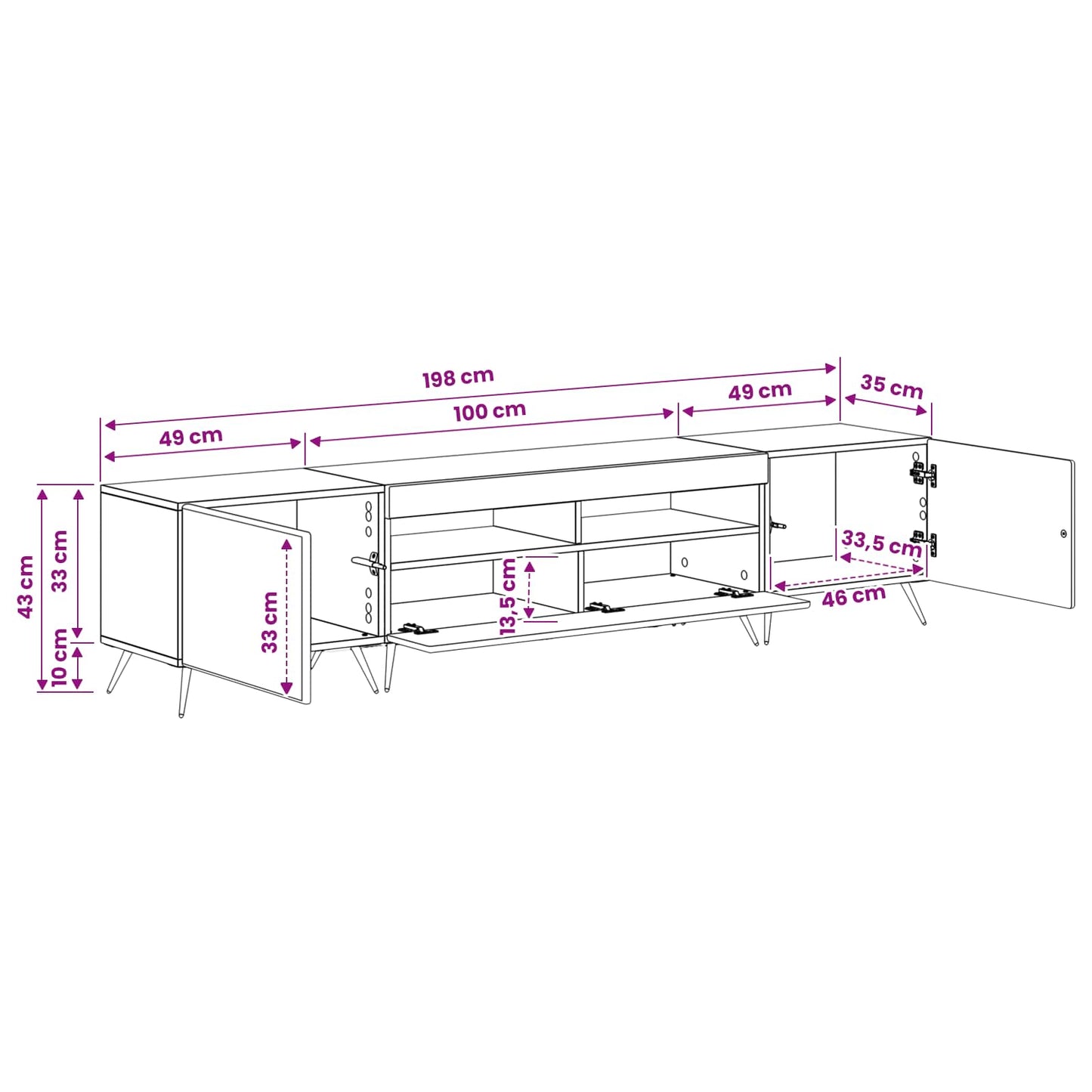 vidaXL 5 Piece LED TV Cabinet Concrete Grey Engineered Wood