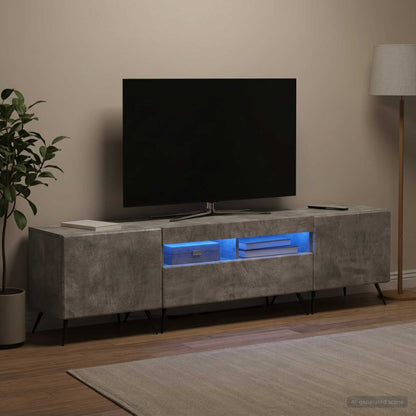 vidaXL LED TV Cabinet BREDA 3 pcs Concrete Grey Engineered Wood