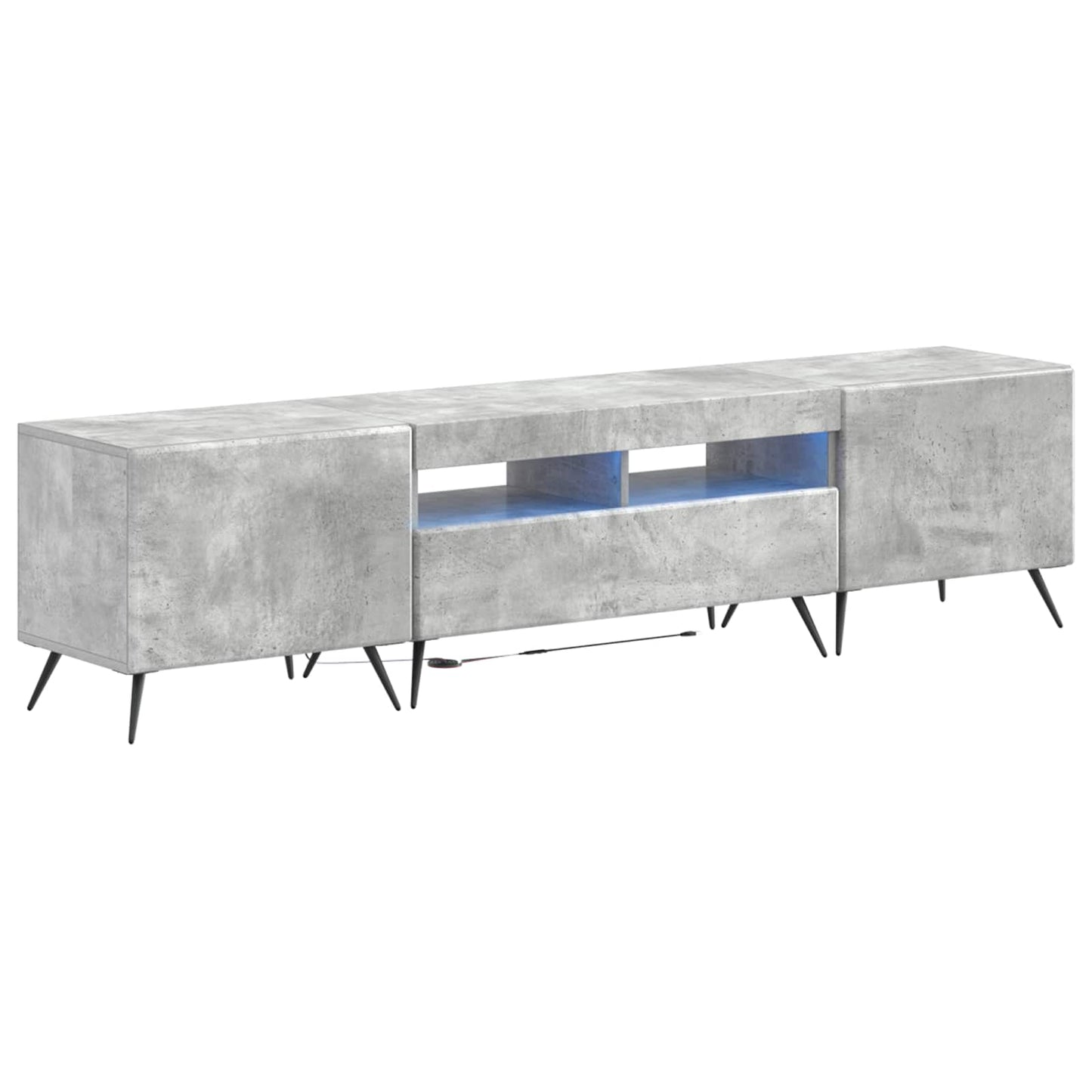 vidaXL 5 Piece LED TV Cabinet Concrete Grey Engineered Wood