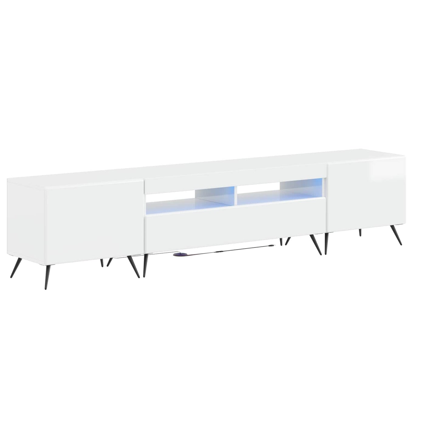 vidaXL 5 Piece LED TV Cabinet High Gloss White Engineered Wood