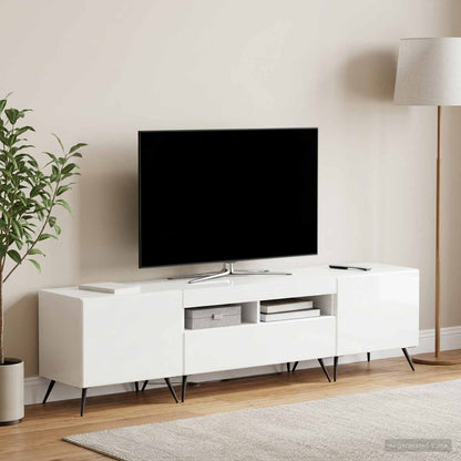 vidaXL LED TV Cabinet BREDA 3 pcs High Gloss White Engineered Wood