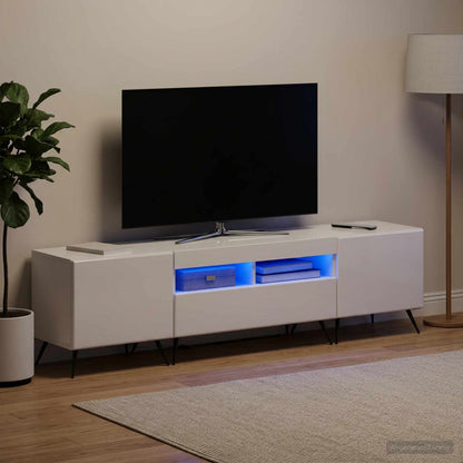vidaXL LED TV Cabinet BREDA 3 pcs High Gloss White Engineered Wood