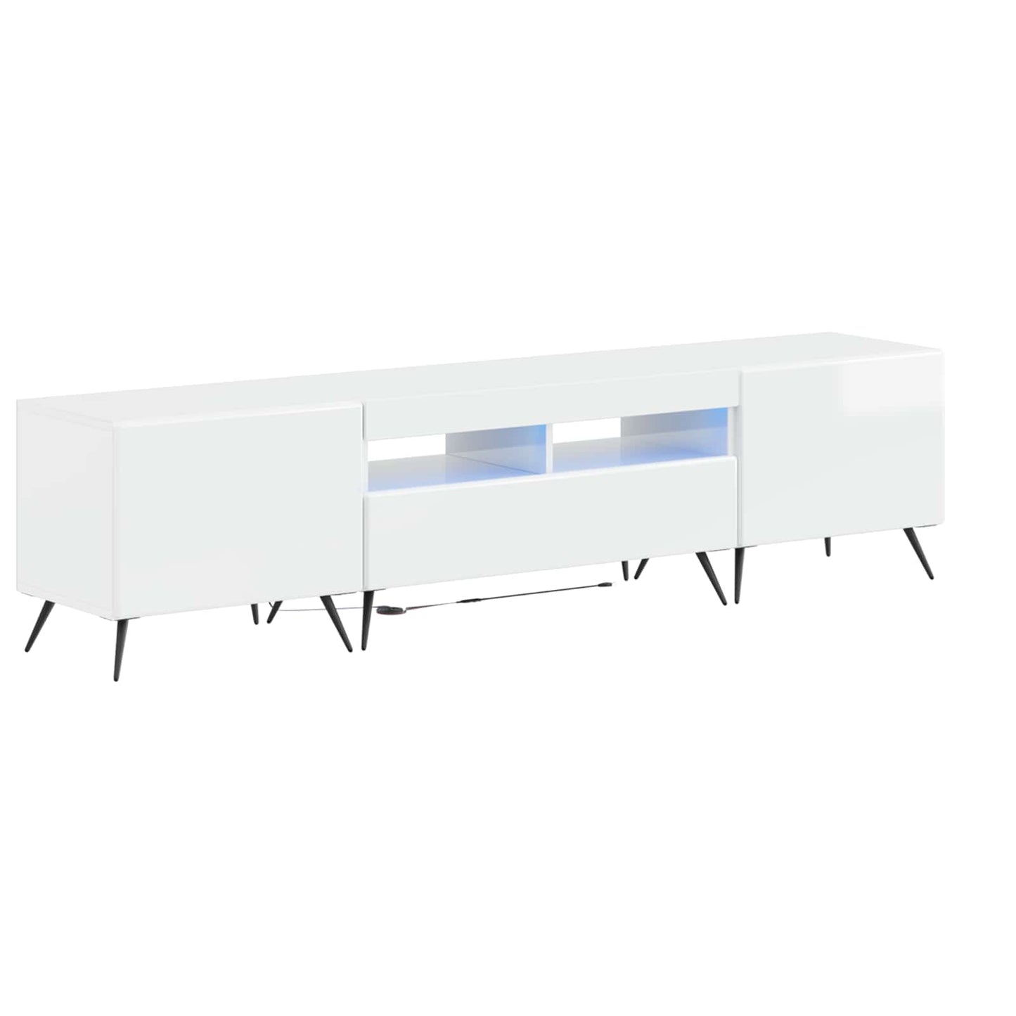 vidaXL 5 Piece LED TV Cabinet High Gloss White Engineered Wood