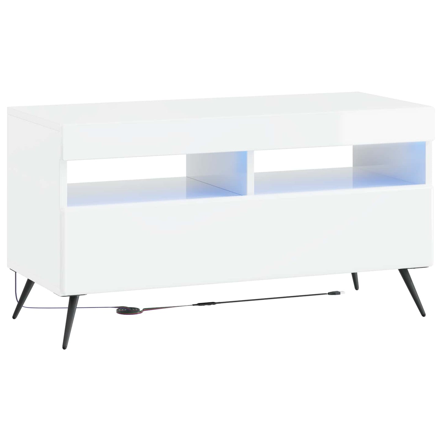 vidaXL 5 Piece LED TV Cabinet High Gloss White Engineered Wood