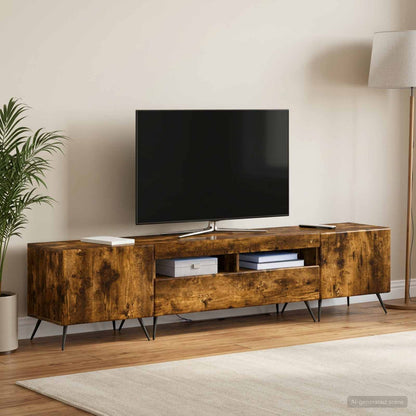 vidaXL LED TV Cabinet BREDA 3 pcs Smoked Oak Engineered Wood
