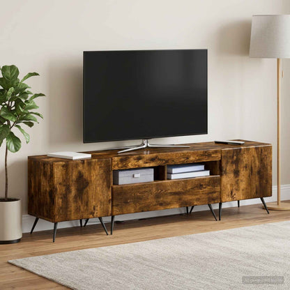 vidaXL LED TV Cabinet BREDA 3 pcs Smoked Oak Engineered Wood