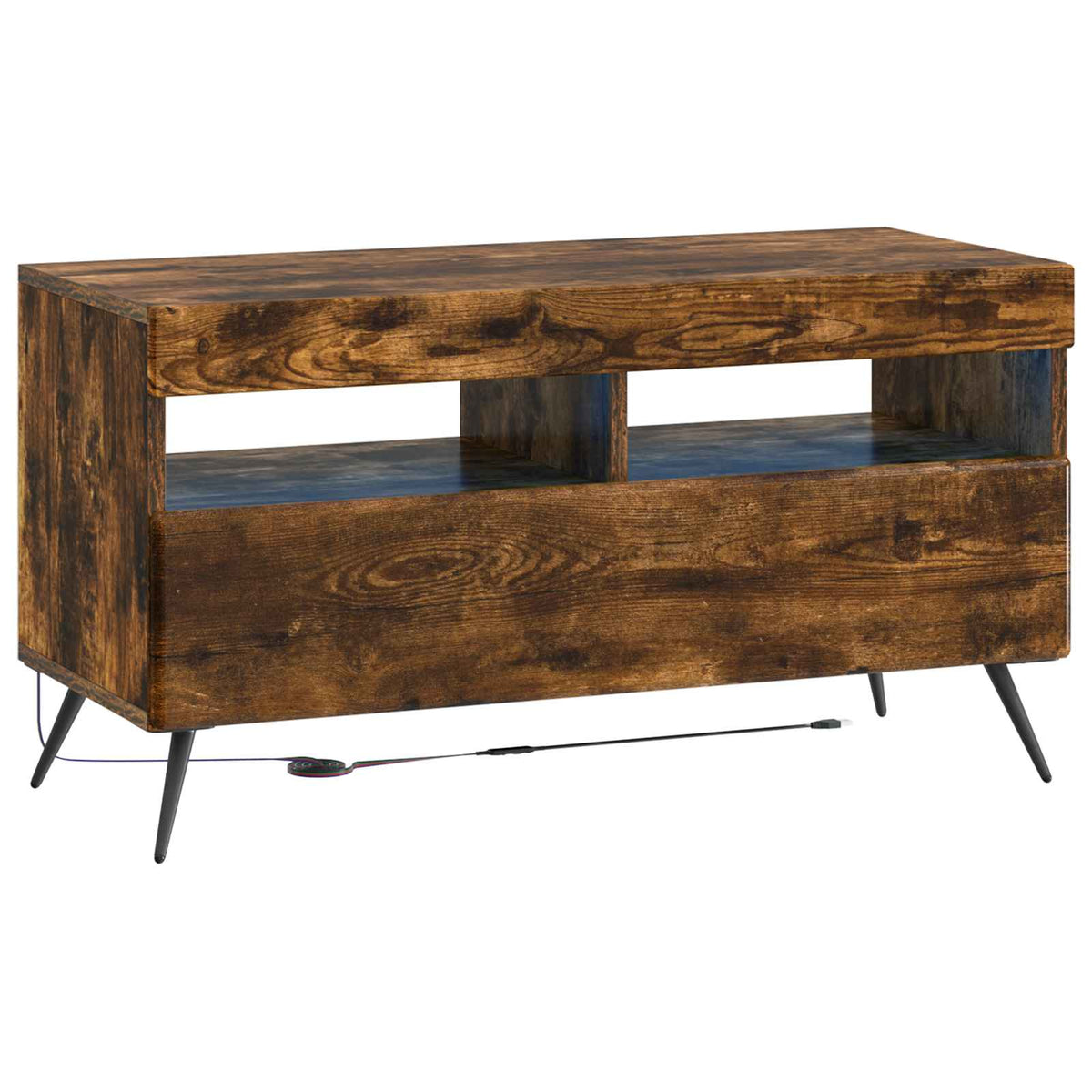 vidaXL LED TV Cabinet BREDA 3 pcs Smoked Oak Engineered Wood