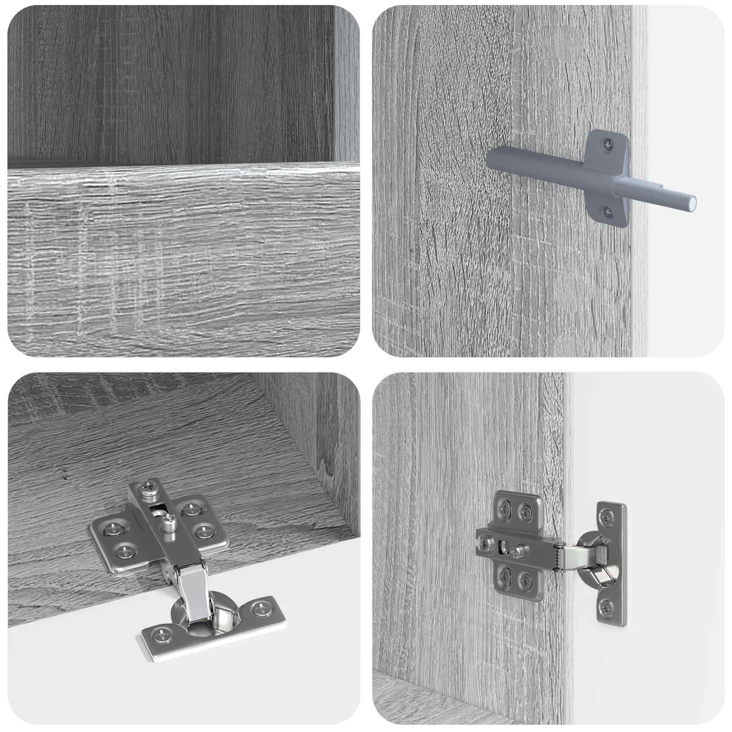 vidaXL 5 Piece LED TV Cabinet Grey Sonoma Engineered Wood