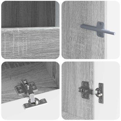 vidaXL 5 Piece LED TV Cabinet Grey Sonoma Engineered Wood