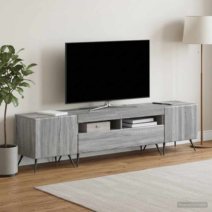 vidaXL LED TV Cabinet BREDA 3 pcs Grey Sonoma Engineered Wood