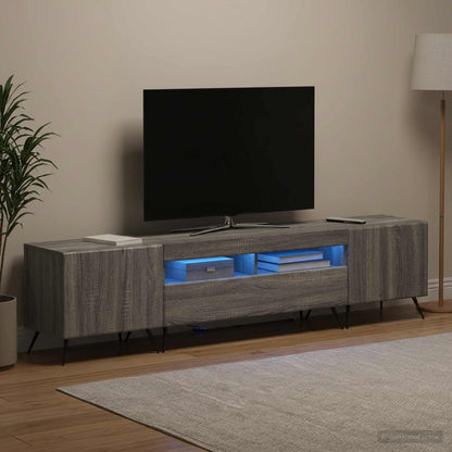 vidaXL LED TV Cabinet BREDA 3 pcs Grey Sonoma Engineered Wood