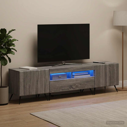 vidaXL LED TV Cabinet BREDA 3 pcs Grey Sonoma Engineered Wood