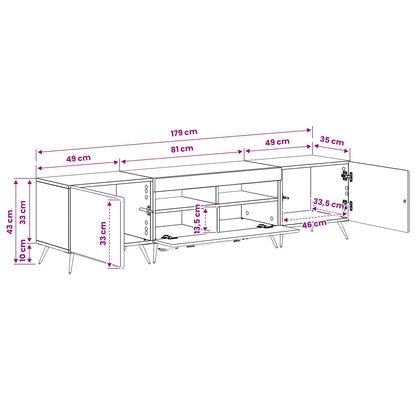 vidaXL 5 Piece LED TV Cabinet Grey Sonoma Engineered Wood