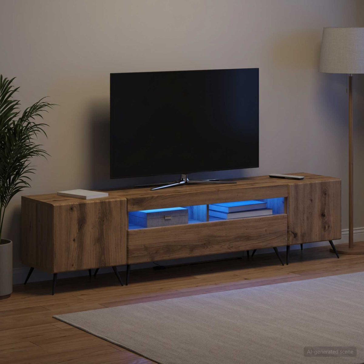 vidaXL LED TV Cabinet BREDA 3 pcs Artisan Oak Engineered Wood