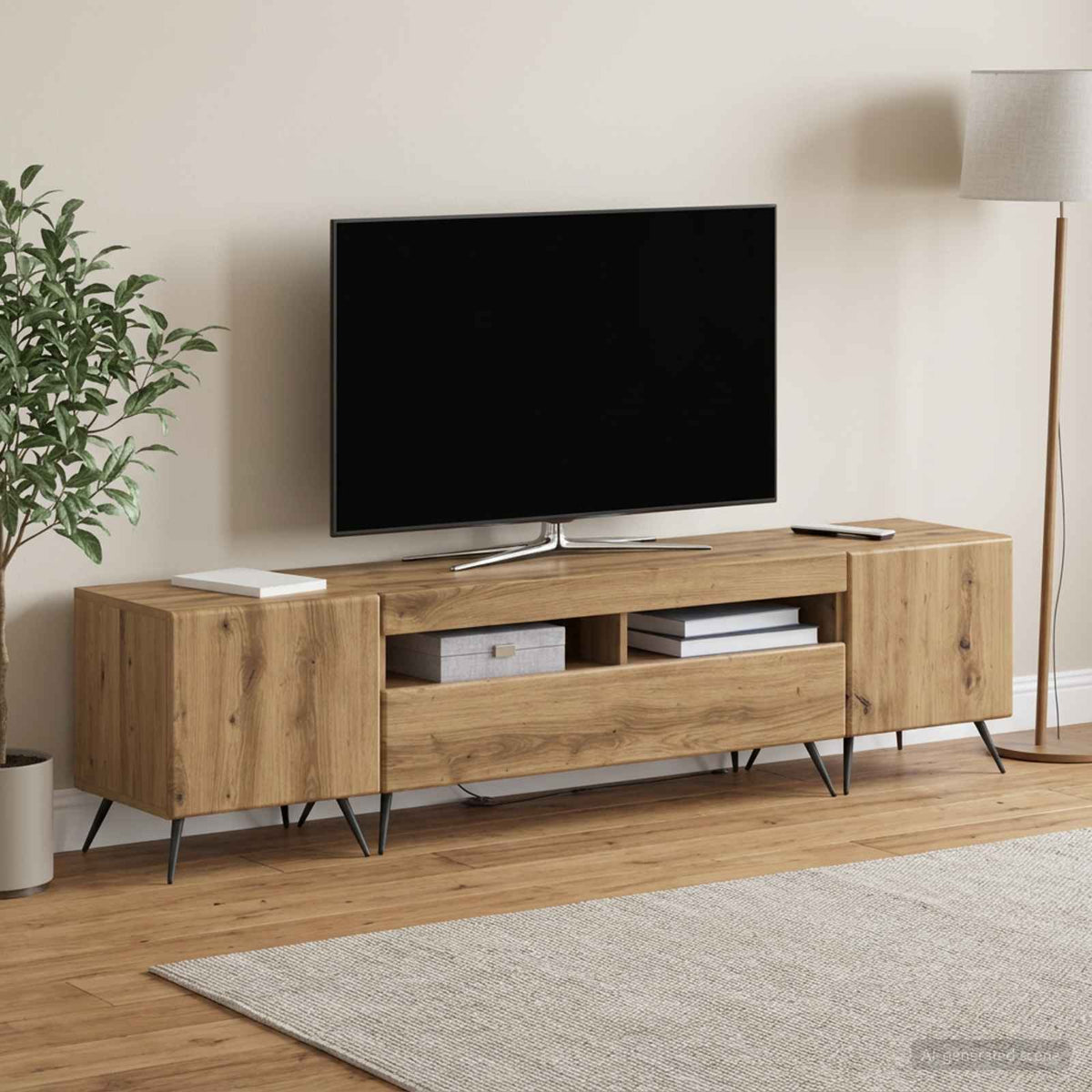 vidaXL LED TV Cabinet BREDA 3 pcs Artisan Oak Engineered Wood