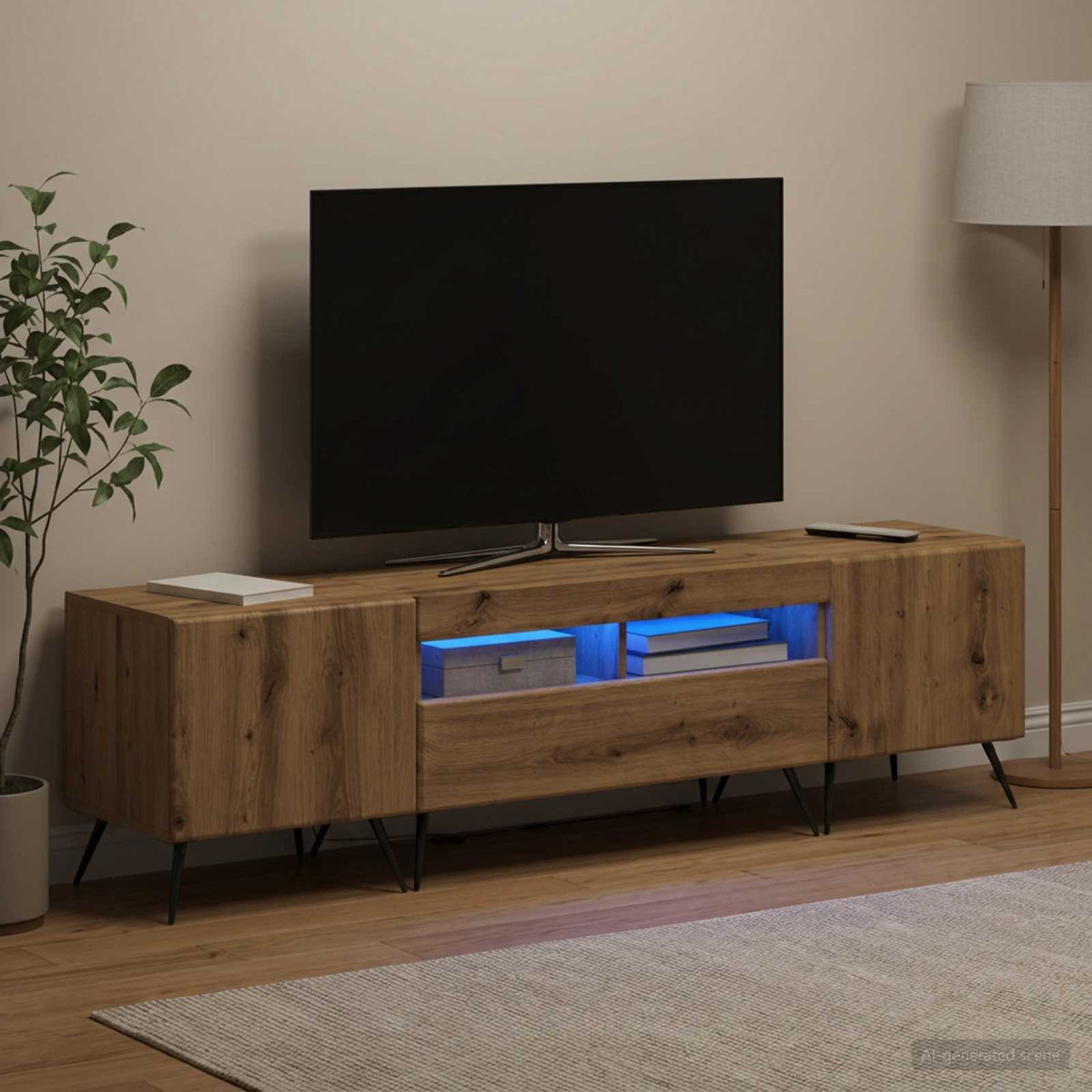 vidaXL LED TV Cabinet BREDA 3 pcs Artisan Oak Engineered Wood