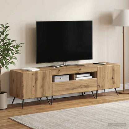 vidaXL LED TV Cabinet BREDA 3 pcs Artisan Oak Engineered Wood