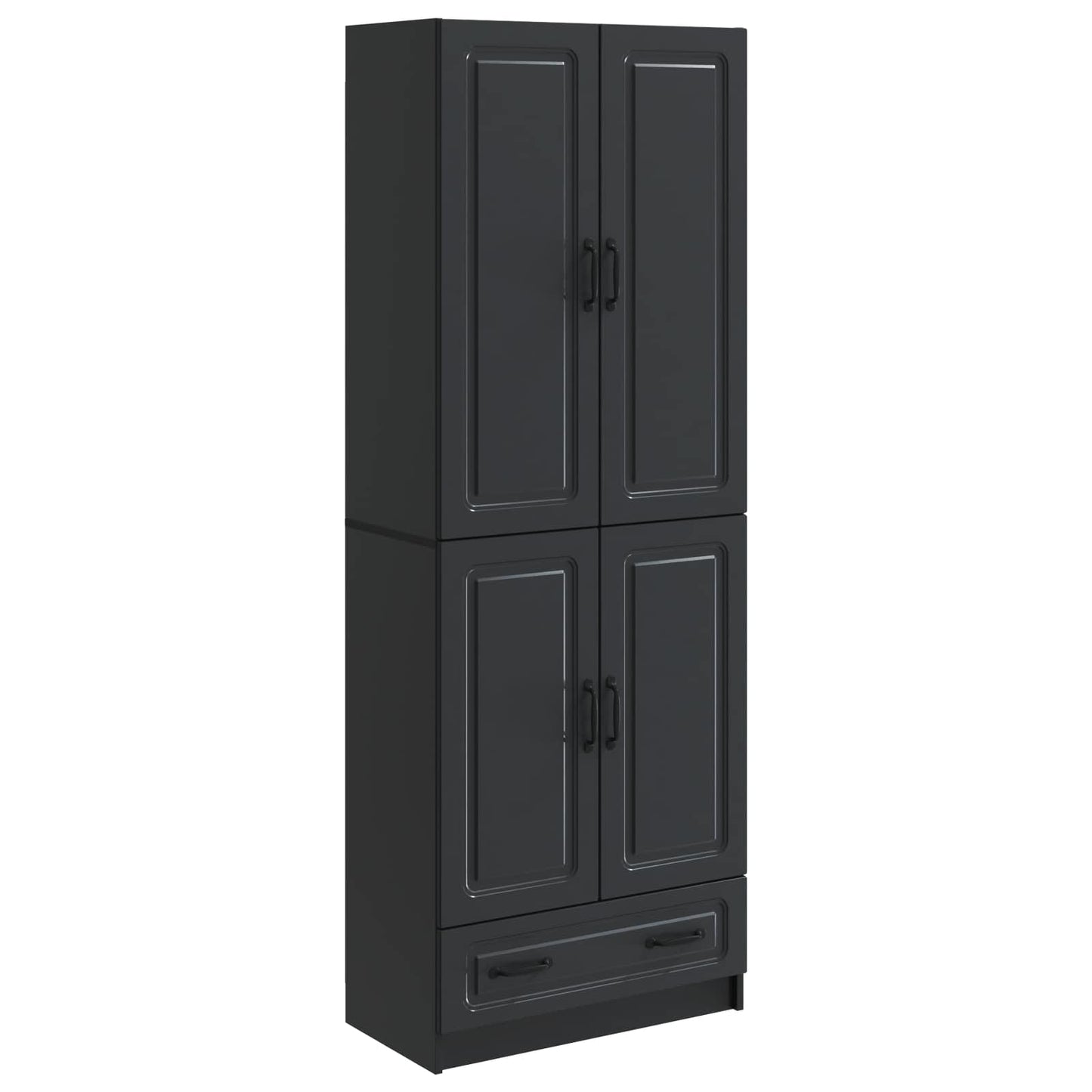 vidaXL Cabinet Set 2 pcs Black Engineered Wood