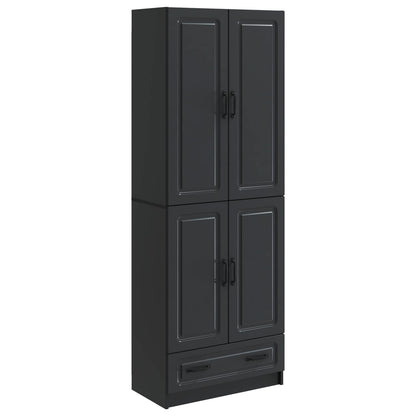 vidaXL Cabinet Set 2 pcs Black Engineered Wood