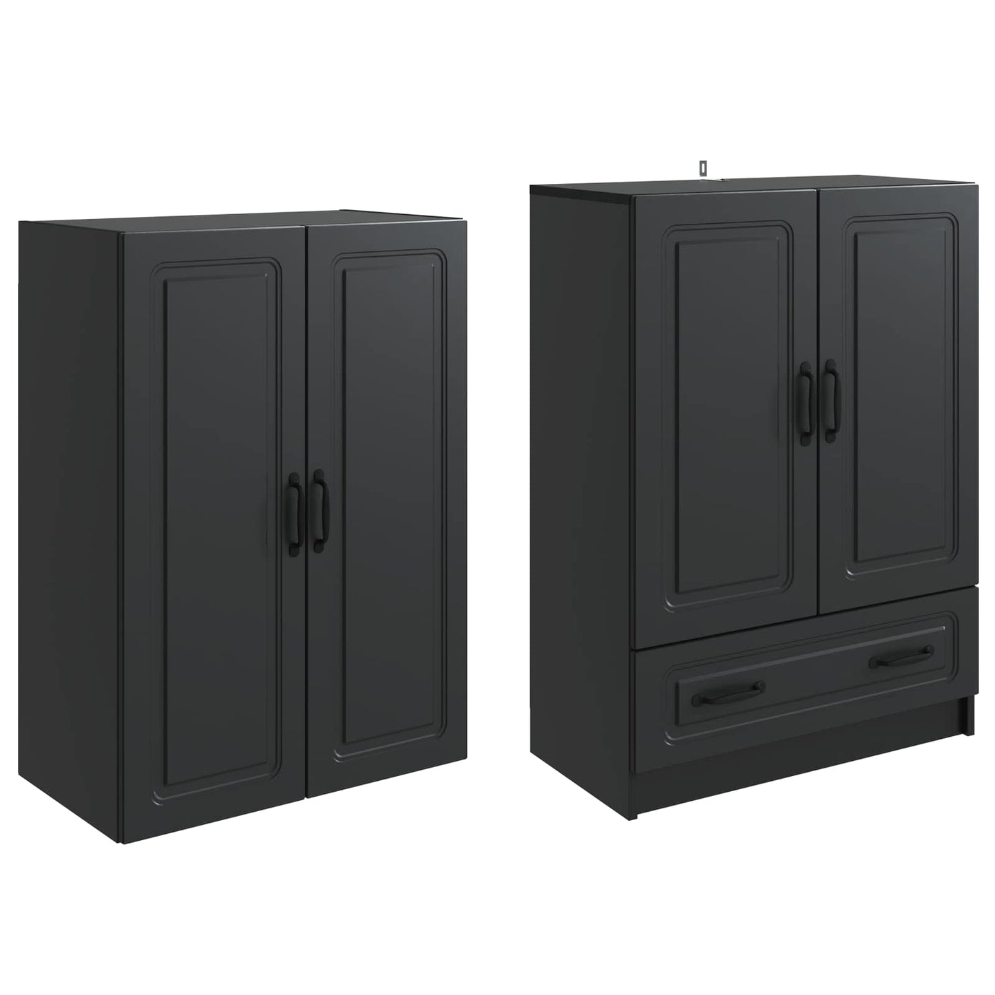 vidaXL Cabinet Set 2 pcs Black Engineered Wood