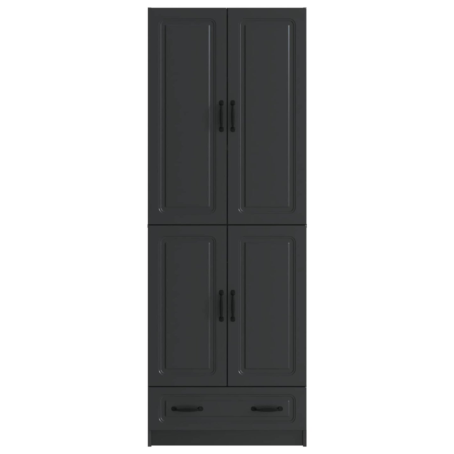 vidaXL Cabinet Set 2 pcs Black Engineered Wood