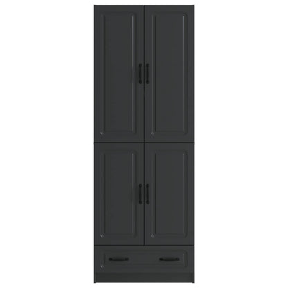 vidaXL Cabinet Set 2 pcs Black Engineered Wood