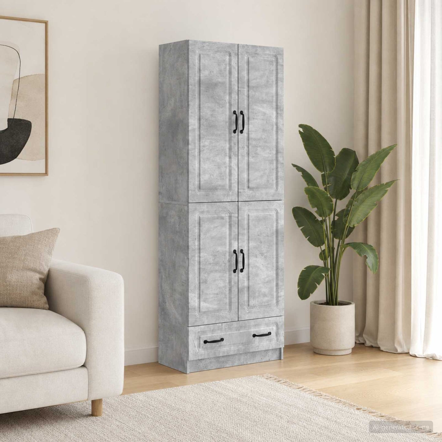 vidaXL Cabinet Set 2 pcs Concrete Grey Engineered Wood