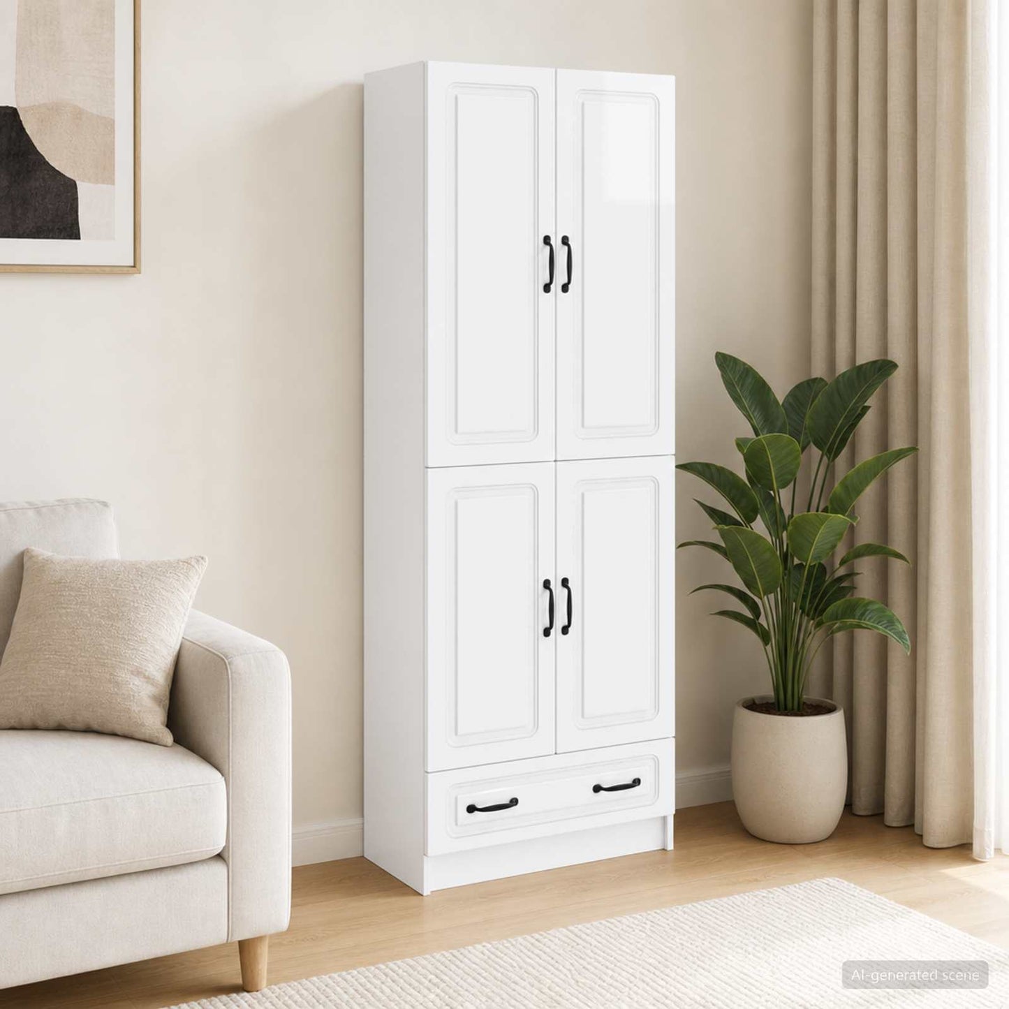 vidaXL Cabinet Set 2 pcs High Gloss White Engineered Wood