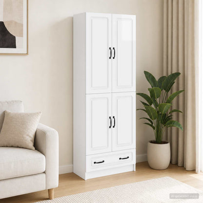 vidaXL Cabinet Set 2 pcs High Gloss White Engineered Wood