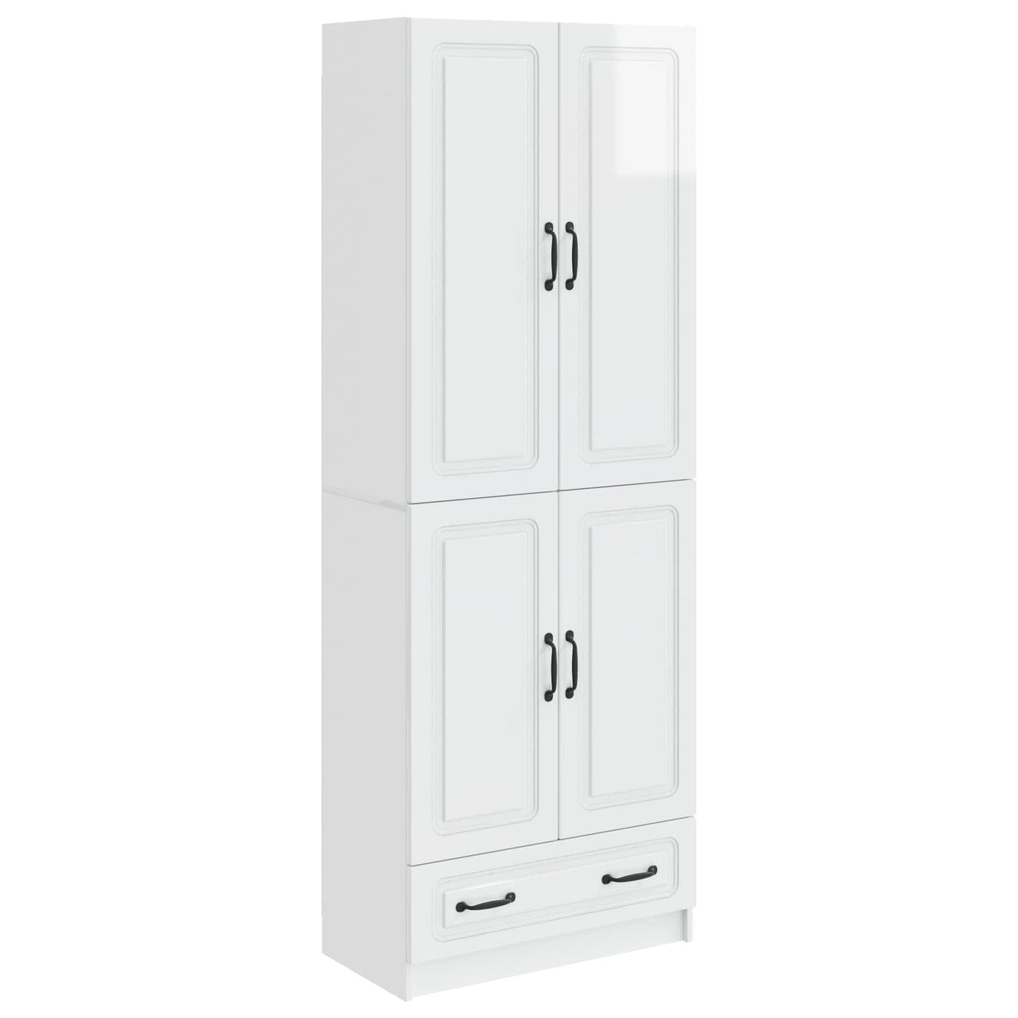 vidaXL Cabinet Set 2 pcs High Gloss White Engineered Wood
