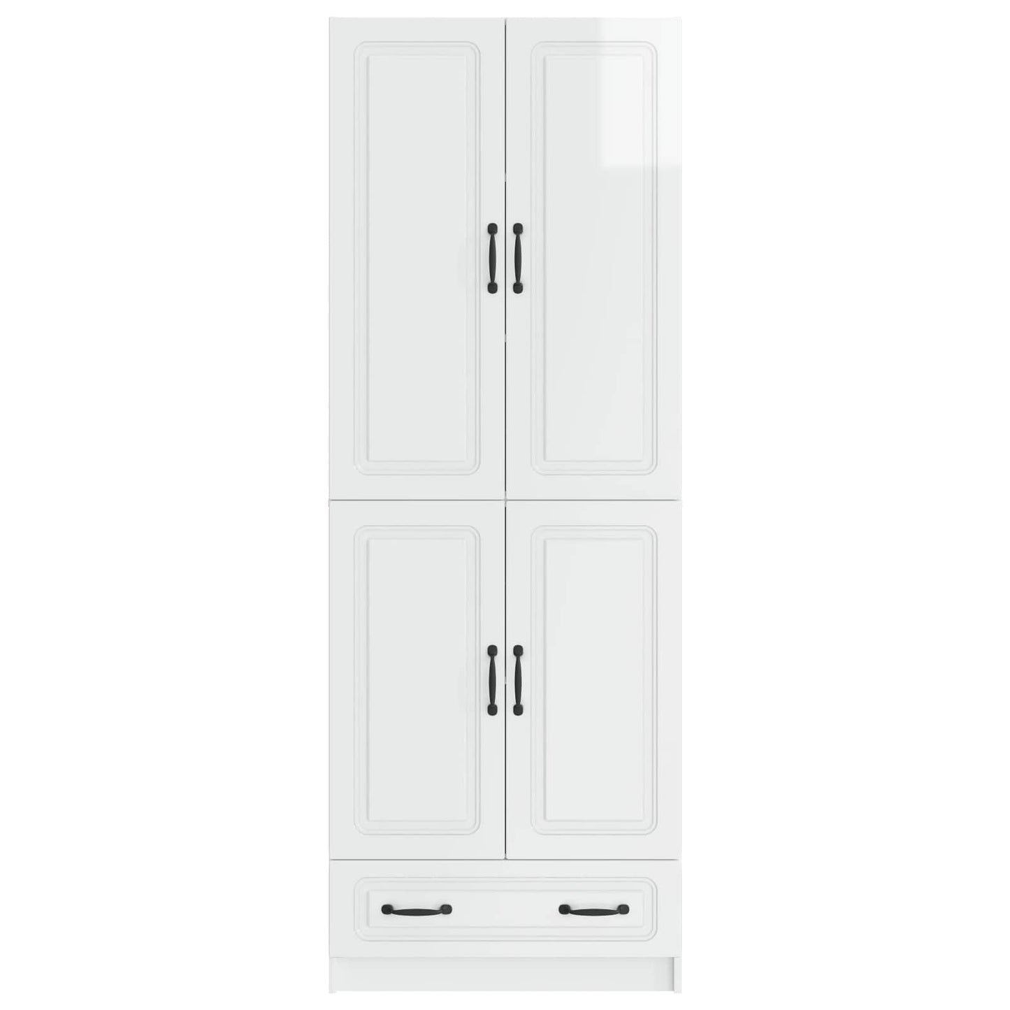 vidaXL Cabinet Set 2 pcs High Gloss White Engineered Wood