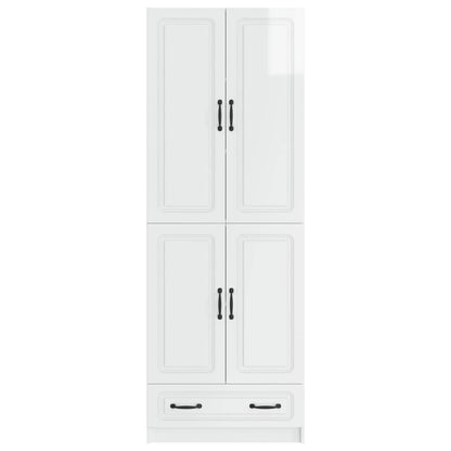 vidaXL Cabinet Set 2 pcs High Gloss White Engineered Wood