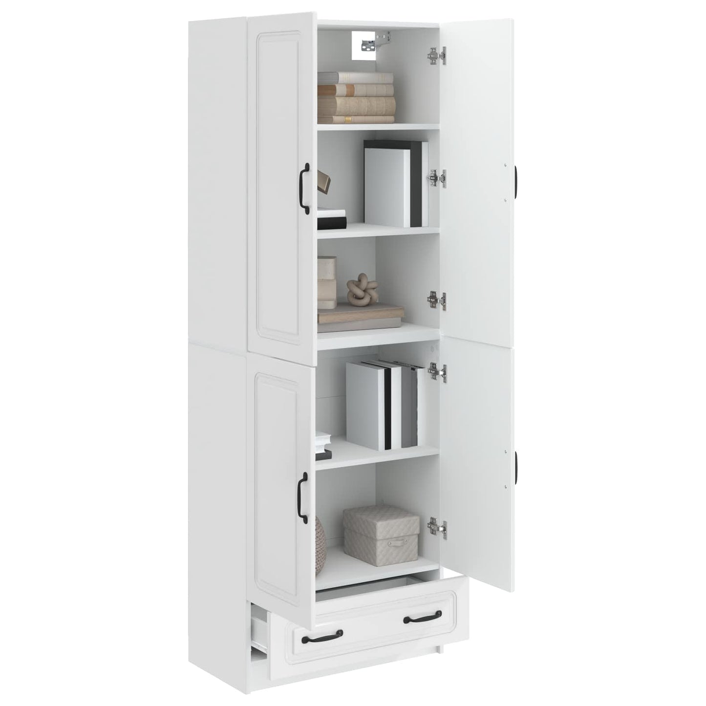 vidaXL Cabinet Set 2 pcs High Gloss White Engineered Wood