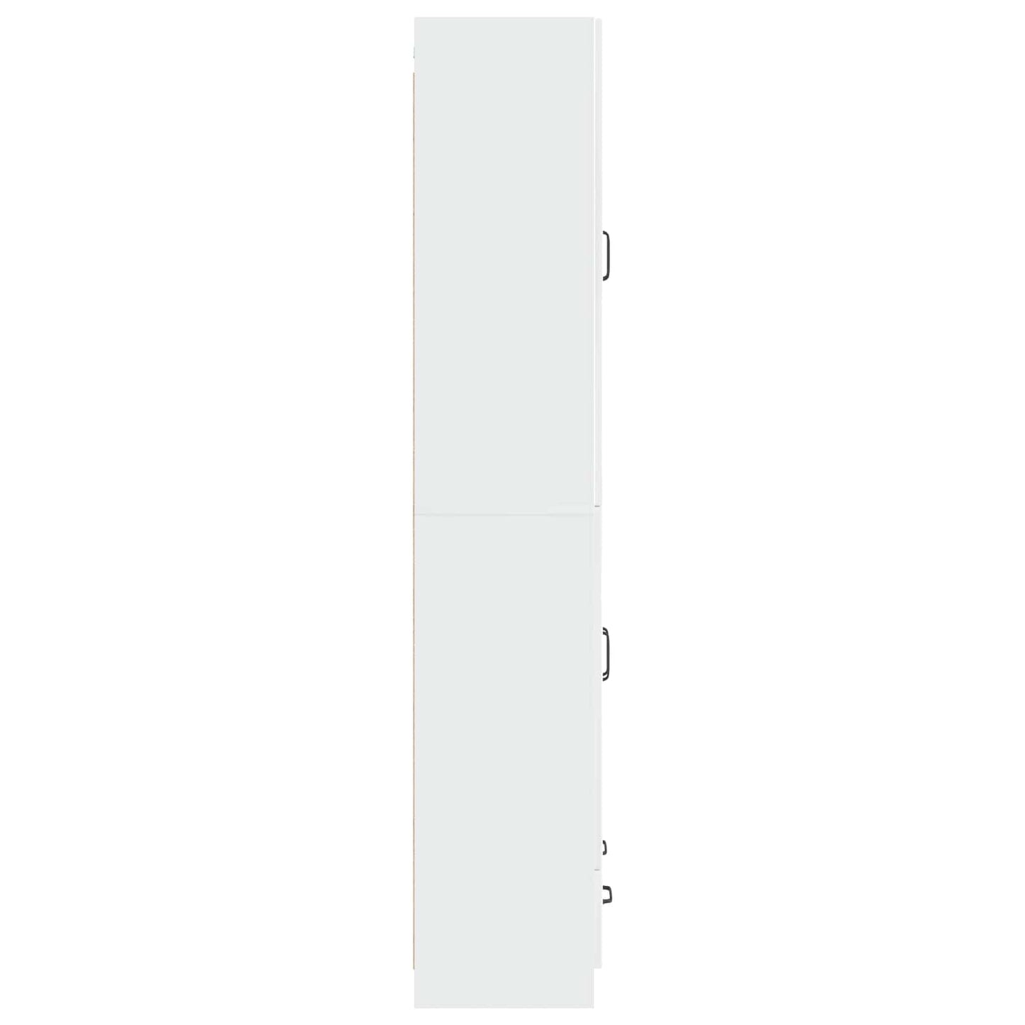 vidaXL Cabinet Set 2 pcs High Gloss White Engineered Wood